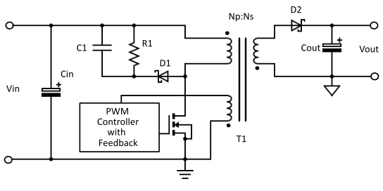 Flyback Converter with Primary side Feedback Circuit Diagram