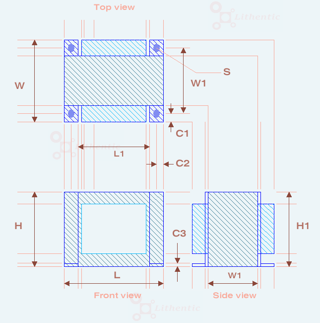Dimensions of 12-0-12 Volt 2.1Amps Center Tapped Online Isolation Transformer