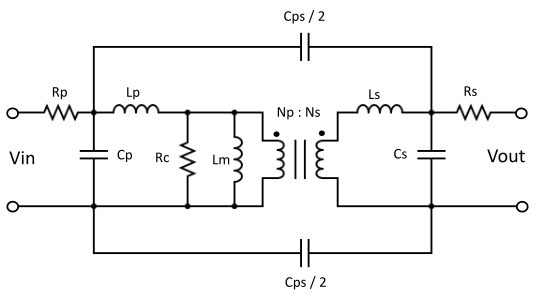 Transformer Parasitic Model Circuit